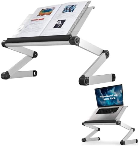 Silver Aluminum Book and Laptop Riser