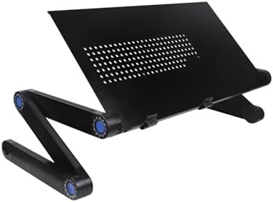 Black vented aluminum lap tray stand