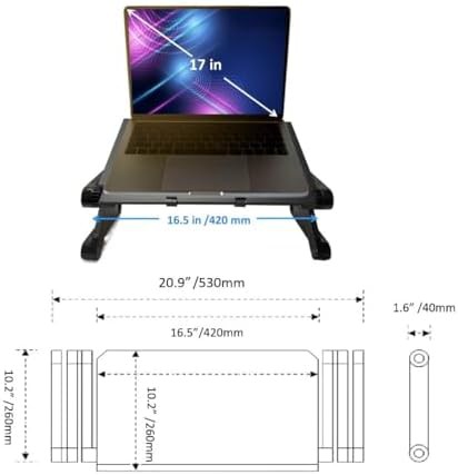 Black vented aluminum lap tray stand — photo 4