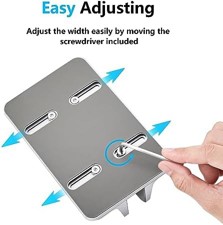 Vertical Adjustable Aluminum Desktop Holder Silver — photo 4