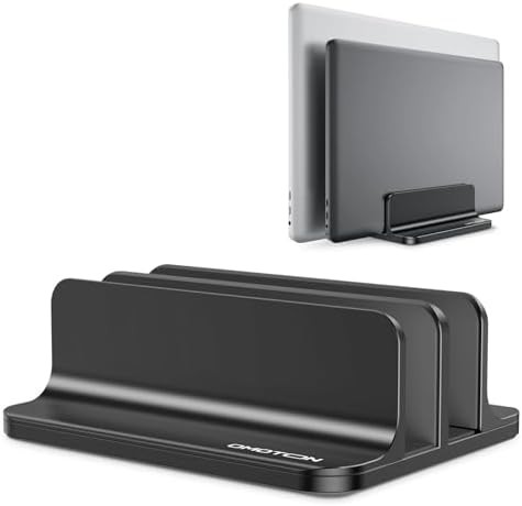 Dual Vertical Desk Laptop Holder Black