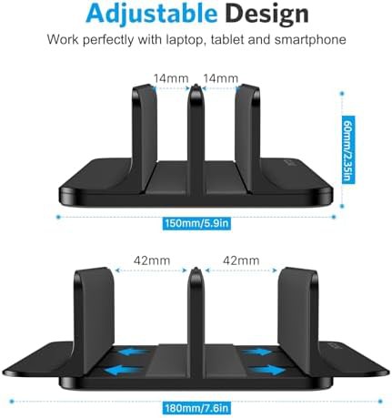 Dual Vertical Desk Laptop Holder Black — photo 4