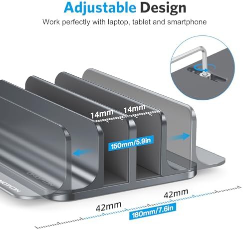 Dual vertical desk laptop holder grey — photo 4