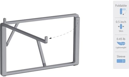 Foldable Portable Aluminum Laptop Riser Gray — photo 5