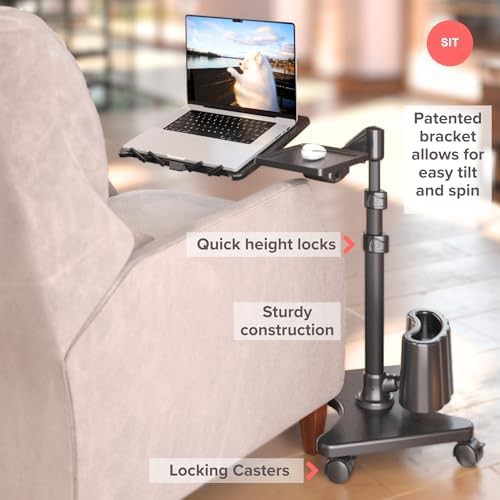 Deluxe Rolling Laptop Stand in Charcoal and Black — photo 3