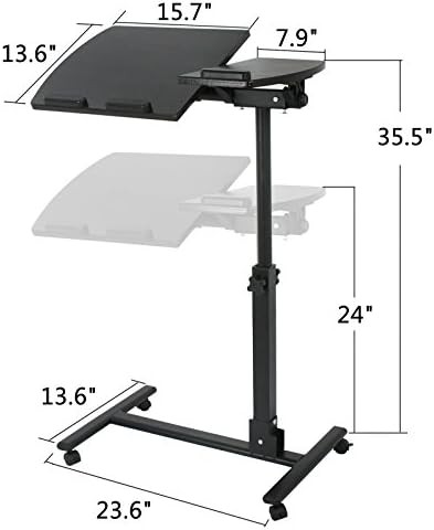 Rolling portable adjustable folding laptop desk — photo 3