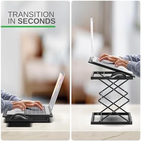 Black Standing Desk Converter and Stand — photo 3