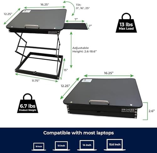 Black Standing Desk Converter and Stand — photo 4