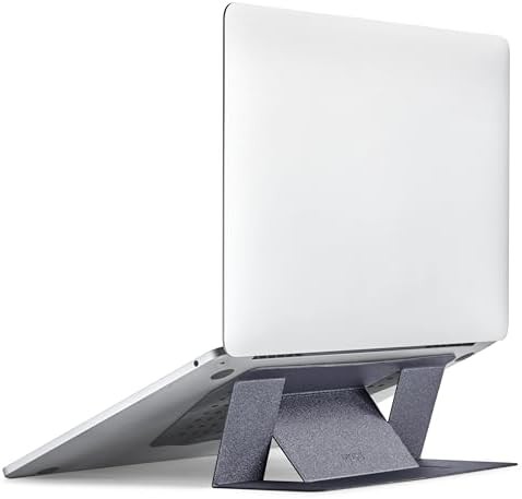 Invisible stick on portable laptop riser