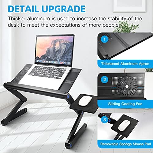Extra wide lap desk with cooling fan — photo 3