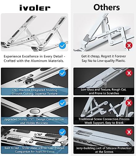 Silver aluminum portable laptop riser — photo 3