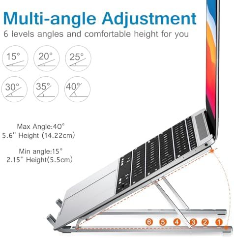 Silver aluminum portable laptop riser — photo 4