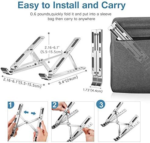 Silver aluminum portable laptop riser — photo 5