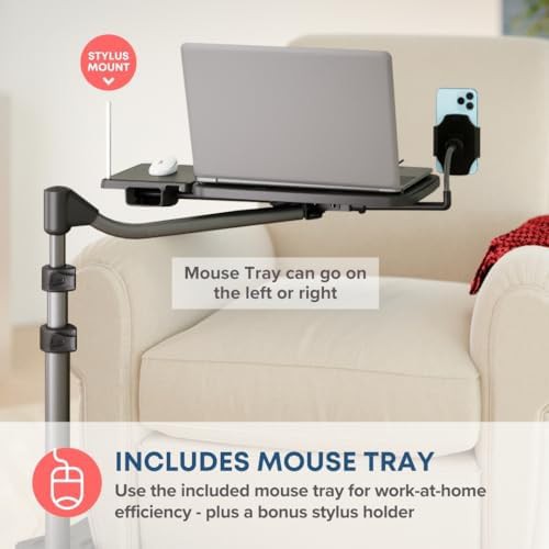 Rolling Laptop Stand with Integrated Phone Holder — photo 3