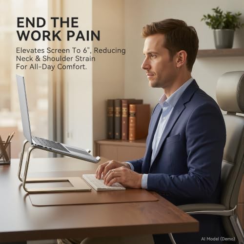 Gold aluminum ergonomic desk riser 15.6 — photo 3