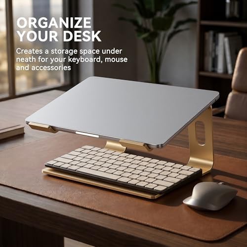 Gold aluminum ergonomic desk riser 15.6 — photo 4