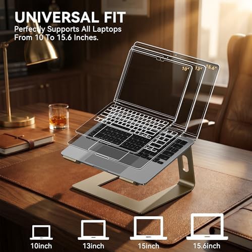 Gold aluminum ergonomic desk riser 15.6 — photo 5