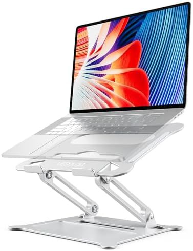 Silver aluminum ventilated laptop riser 15.6