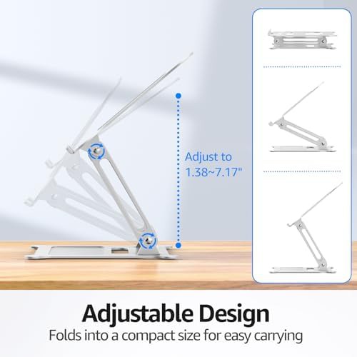 Silver aluminum ventilated laptop riser 15.6 — photo 4