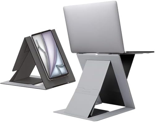 Gray folding lap desk and cooling riser