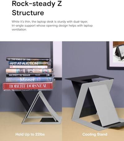 Gray folding lap desk and cooling riser — photo 5