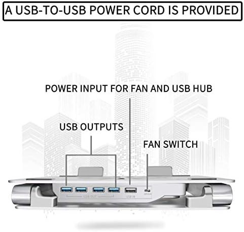 Aluminum laptop cooling stand with USB hub 17.3 — photo 5