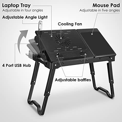 Black portable lap desk with fan — photo 4