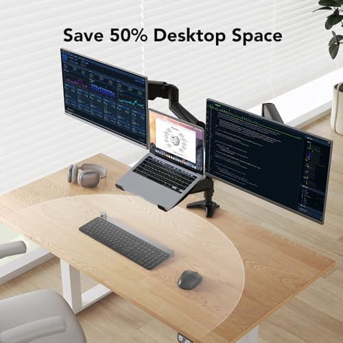 Dual monitor and laptop mount with adjustable arm — photo 5