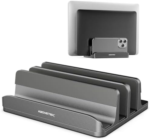 Grey Three Slot Vertical Laptop Dock