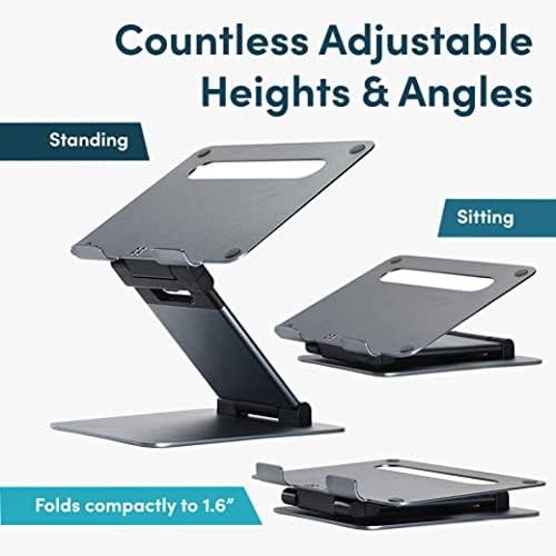 Grey Aluminum Adjustable Tall Laptop Riser — photo 3