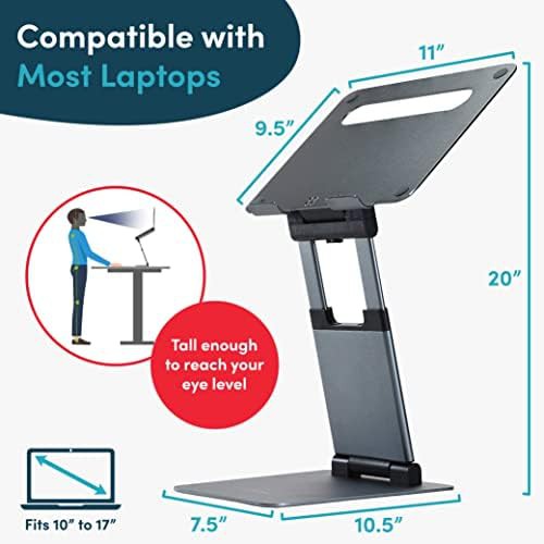 Grey Aluminum Adjustable Tall Laptop Riser — photo 4