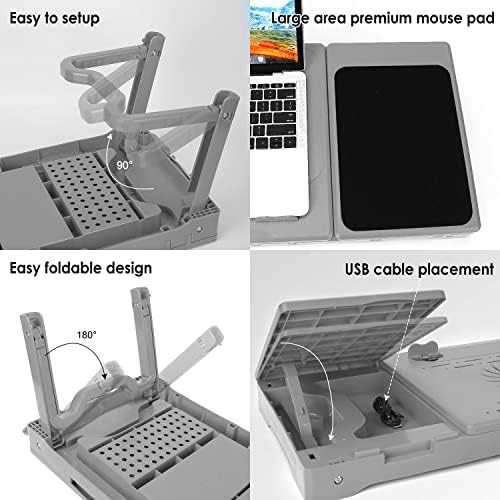 Grey foldable lap desk with mouse pad — photo 3