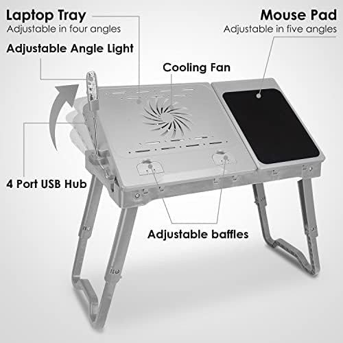 Grey foldable lap desk with mouse pad — photo 4