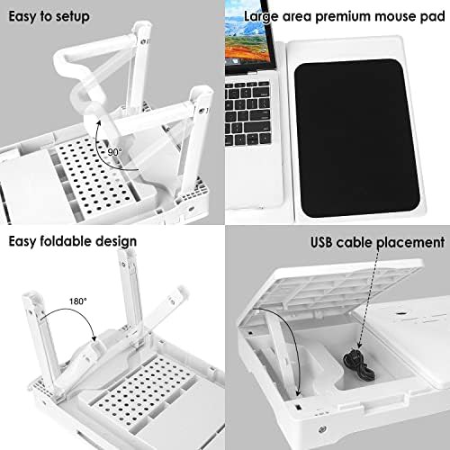 White lap desk with cooling fan — photo 3