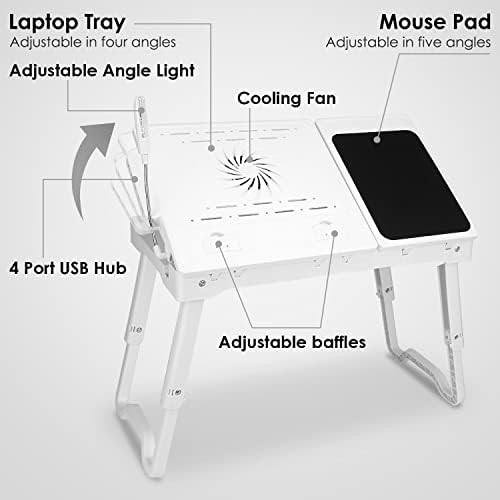 White lap desk with cooling fan — photo 4