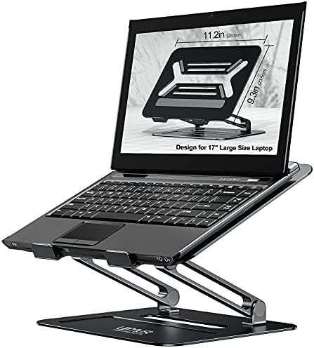 Black aluminum computer stand for 17 inch