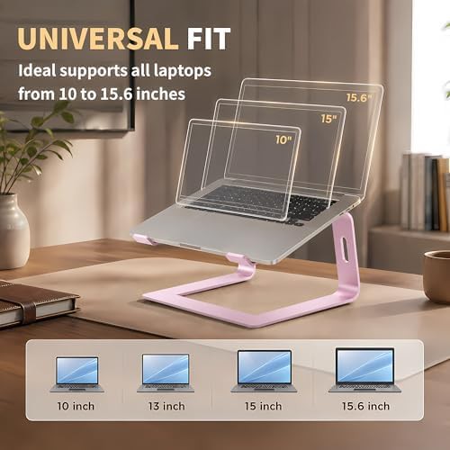Pink aluminum ergonomic laptop riser — photo 4