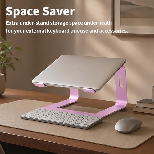 Pink aluminum ergonomic laptop riser — photo 5
