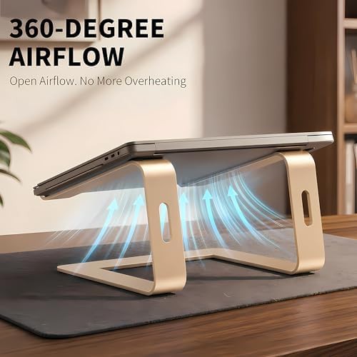 Gold aluminum desktop laptop riser — photo 3