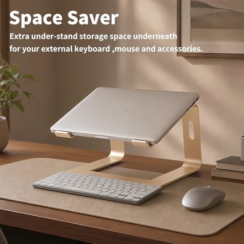 Gold aluminum desktop laptop riser — photo 5