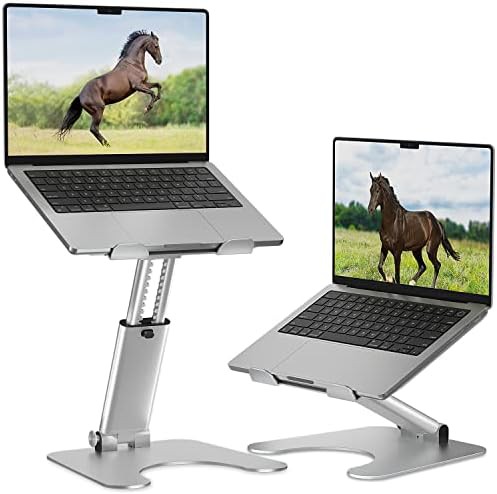Silver aluminum foldable laptop riser 16 inches