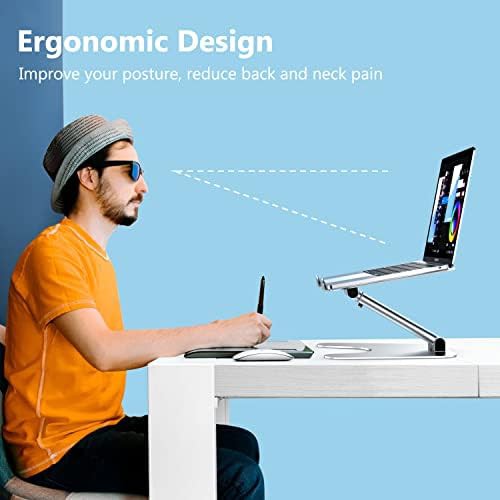 Silver aluminum foldable laptop riser 16 inches — photo 3