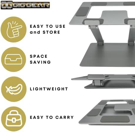 Height Adjustable Silver Aluminum Laptop Riser — photo 4