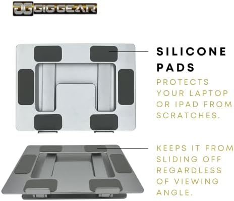 Height Adjustable Silver Aluminum Laptop Riser — photo 5