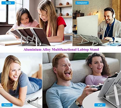 Silver portable foldable laptop riser — photo 4