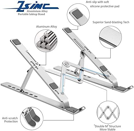Silver portable foldable laptop riser — photo 5