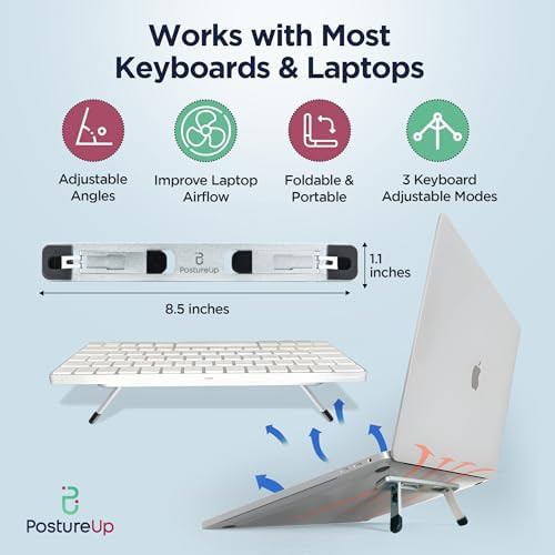 Aluminum self adhesive laptop and keyboard riser — photo 2