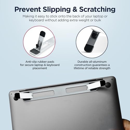 Aluminum self adhesive laptop and keyboard riser — photo 5