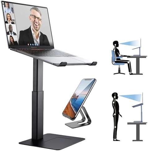Black Aluminum Gaming Laptop Riser Stand