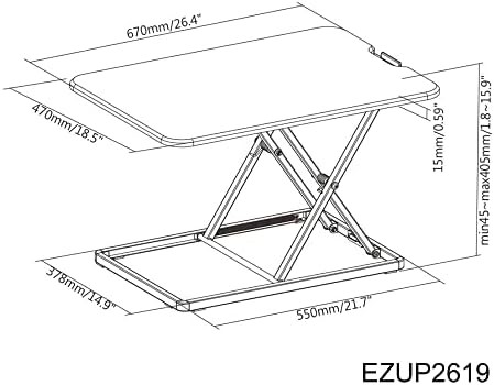 Black adjustable sit stand desk surface riser — photo 3